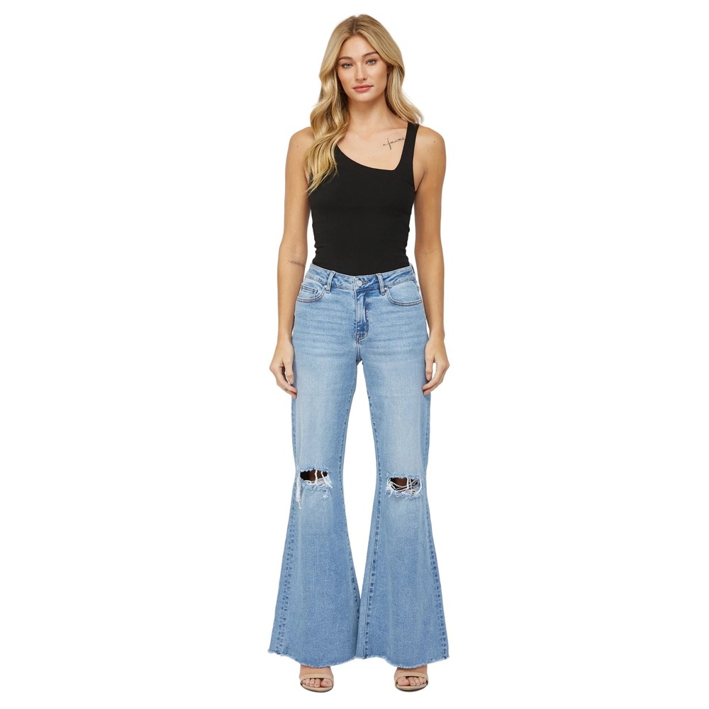 Mica high rise‎ super wide leg distressed jeans size 26 western casual festival